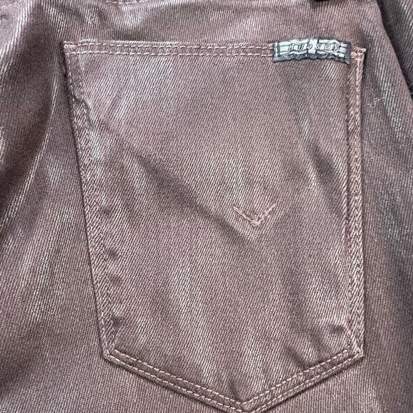 Hudson Krista Super Skinny Low Rise Chocolate Brown Coated Jeans Size 25 - Picture 10 of 12